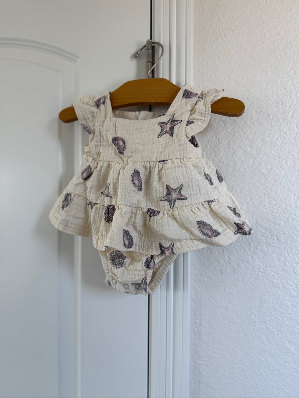 Cotton 0-3 girls beach Starfish & Shell Print Kids Sundress
